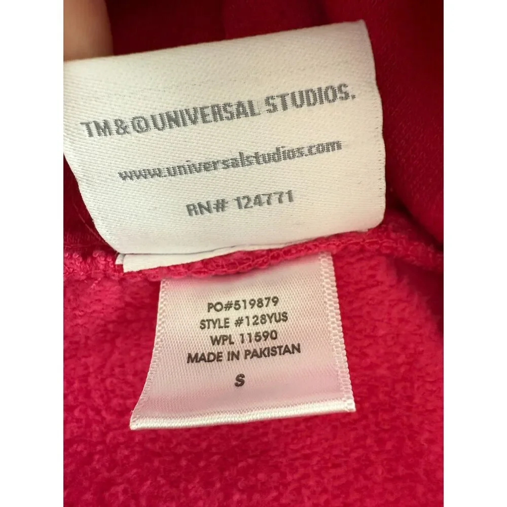 Universal Studios Youth Girls Hoodie Sweatshirt Pink White Size S Small